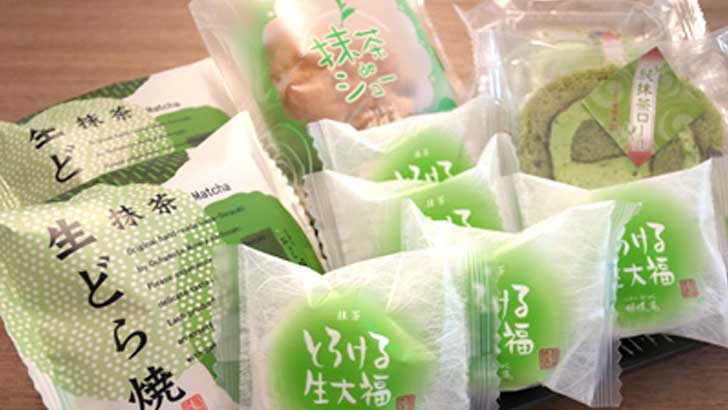 【胡蝶庵】純抹茶ロール、抹茶deシュー、抹茶生どら焼き、とろける生大福、最高級抹茶をふんだんに使った抹茶スイーツ食べ比べ