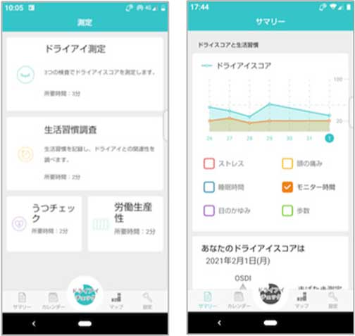 ドライアイをチェックするアプリ「ドライアイリズム」
